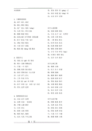 小学二年级 语文 词语(5页).doc