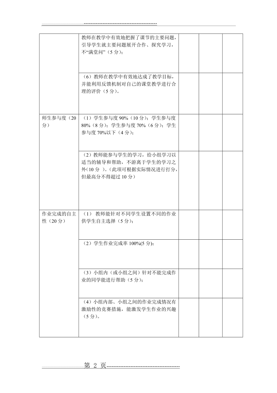 小学生课堂教学评价表(3页).doc_第2页