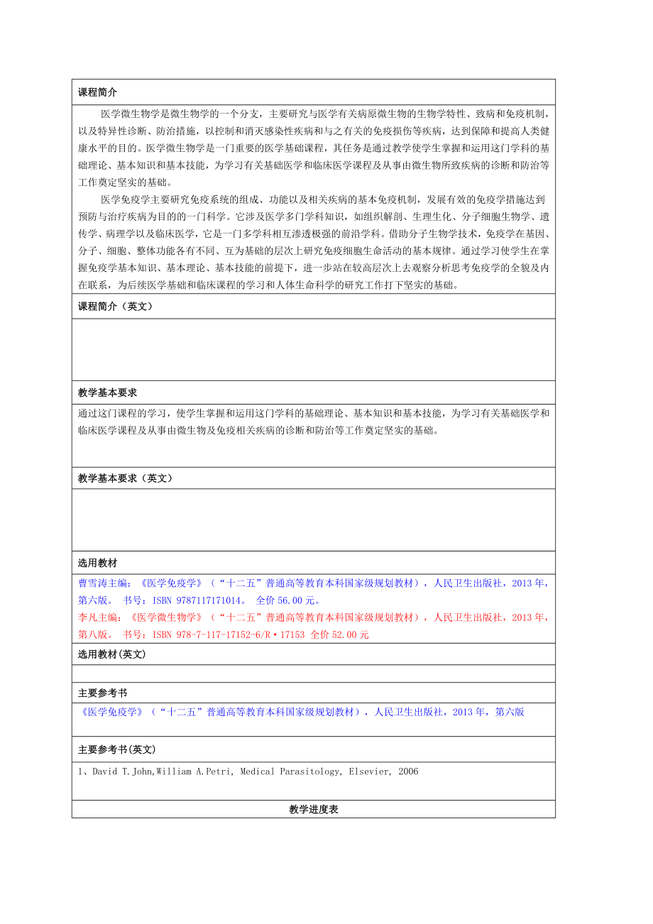 医学微生物学与免疫学新版大纲.doc_第2页