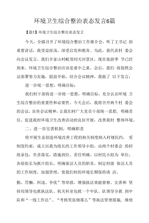 环境卫生综合整治表态发言6篇.docx