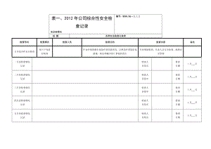 各种安全系统检查记录簿表.doc