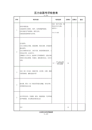 压力容器考评检查表.doc