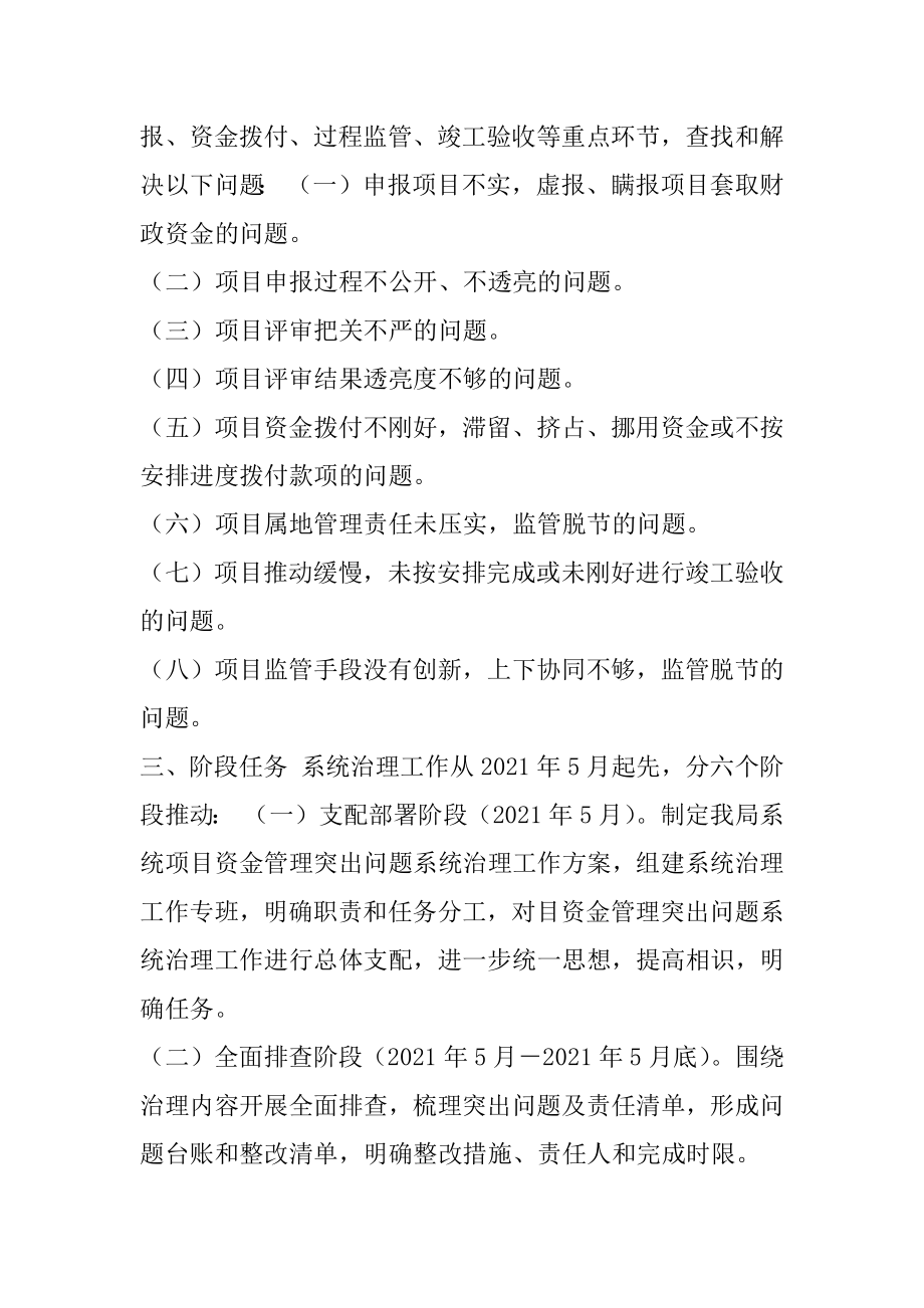 XX县经济和信息化局项目资金管理突出问题系统治理工作实施方案.docx_第2页