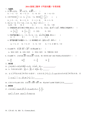 高三数学平面向量专项训练.doc