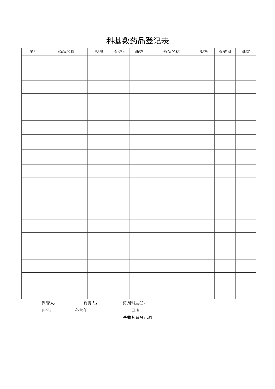 临床科室基数药品登记表.doc_第1页