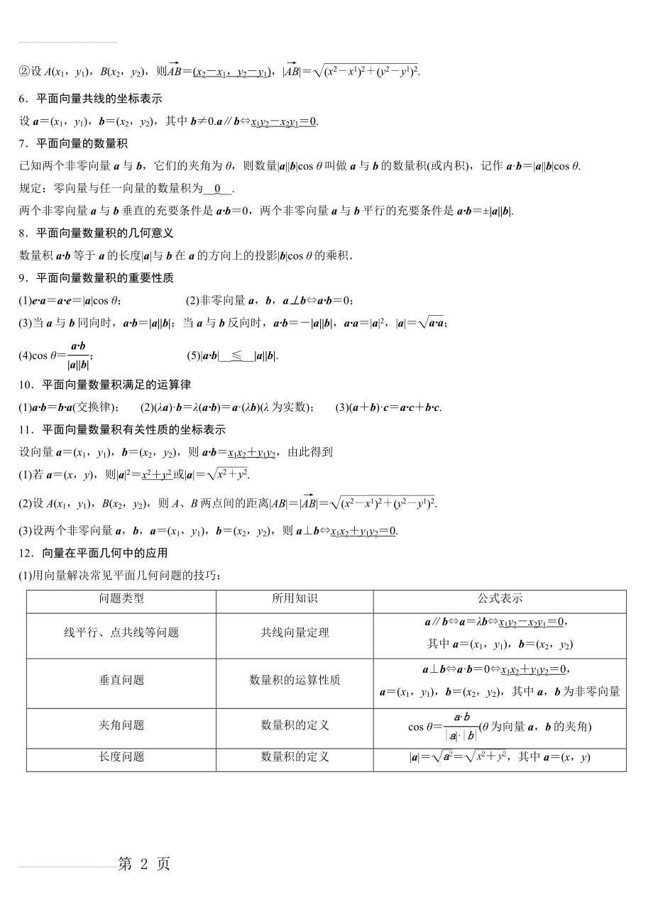 平面向量知识点(8页).doc_第2页