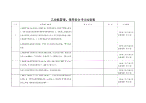 优质乙炔气瓶使用管理安全检查表.doc