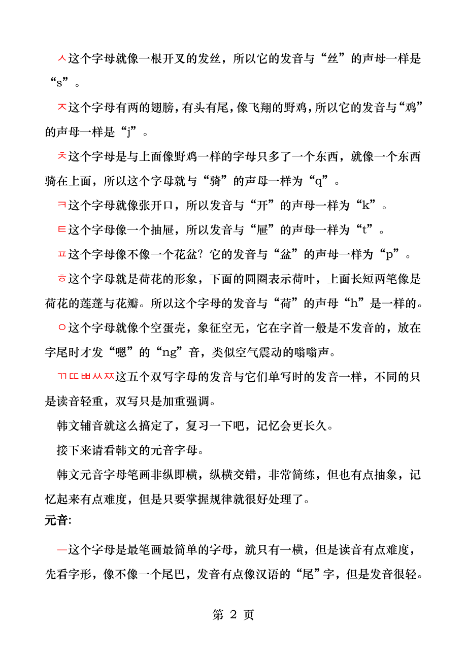 韩文字母表半小时学会念韩文.docx_第2页