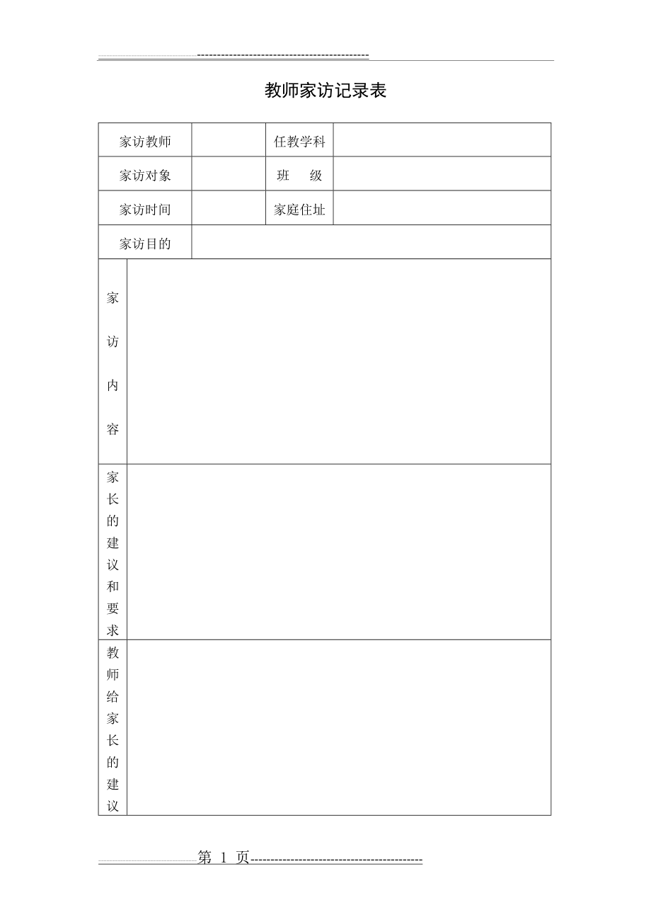 家访表及家访记录内容整理(6页).doc_第1页