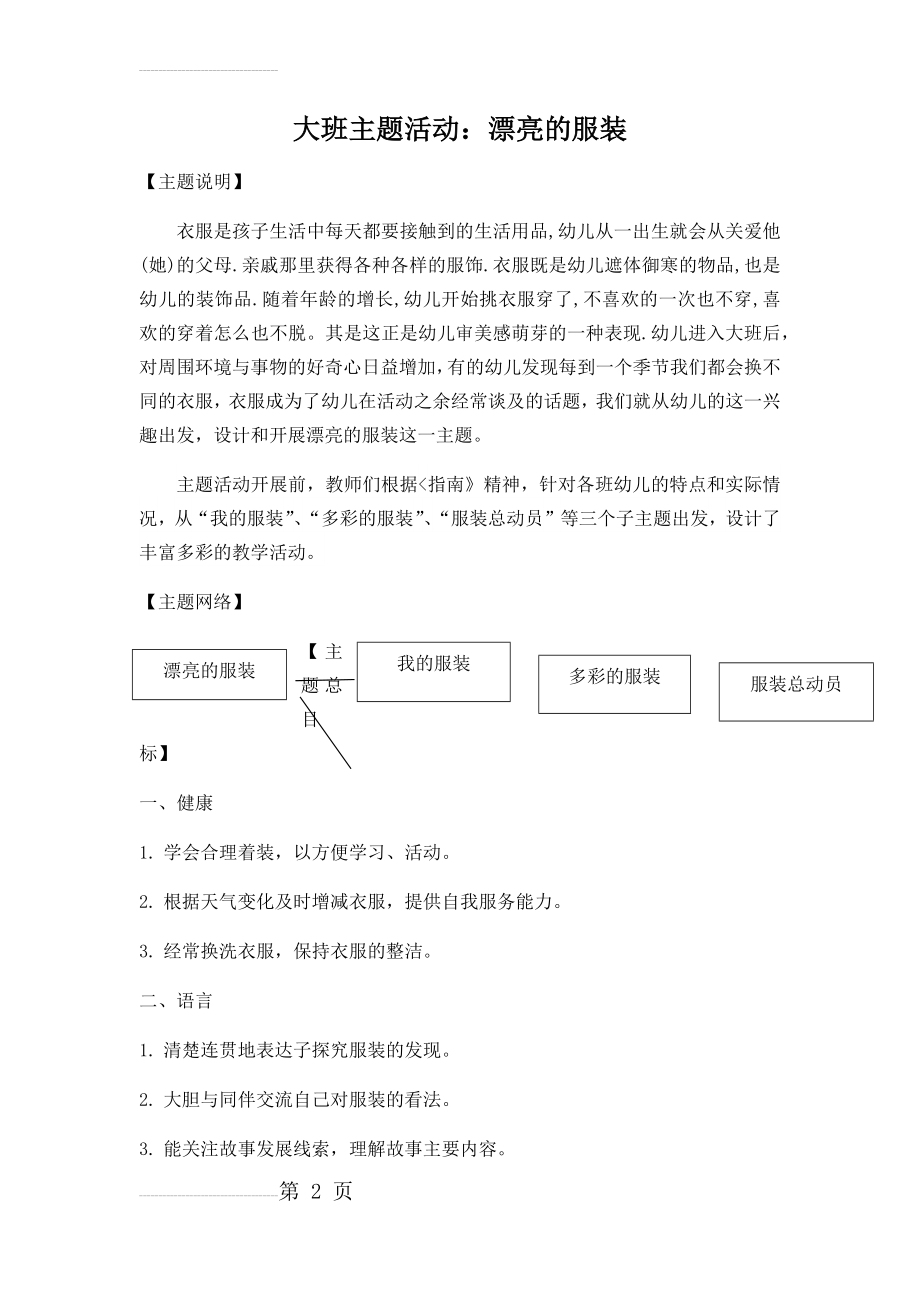 大班主题活动教案漂亮的衣服(38页).doc_第2页