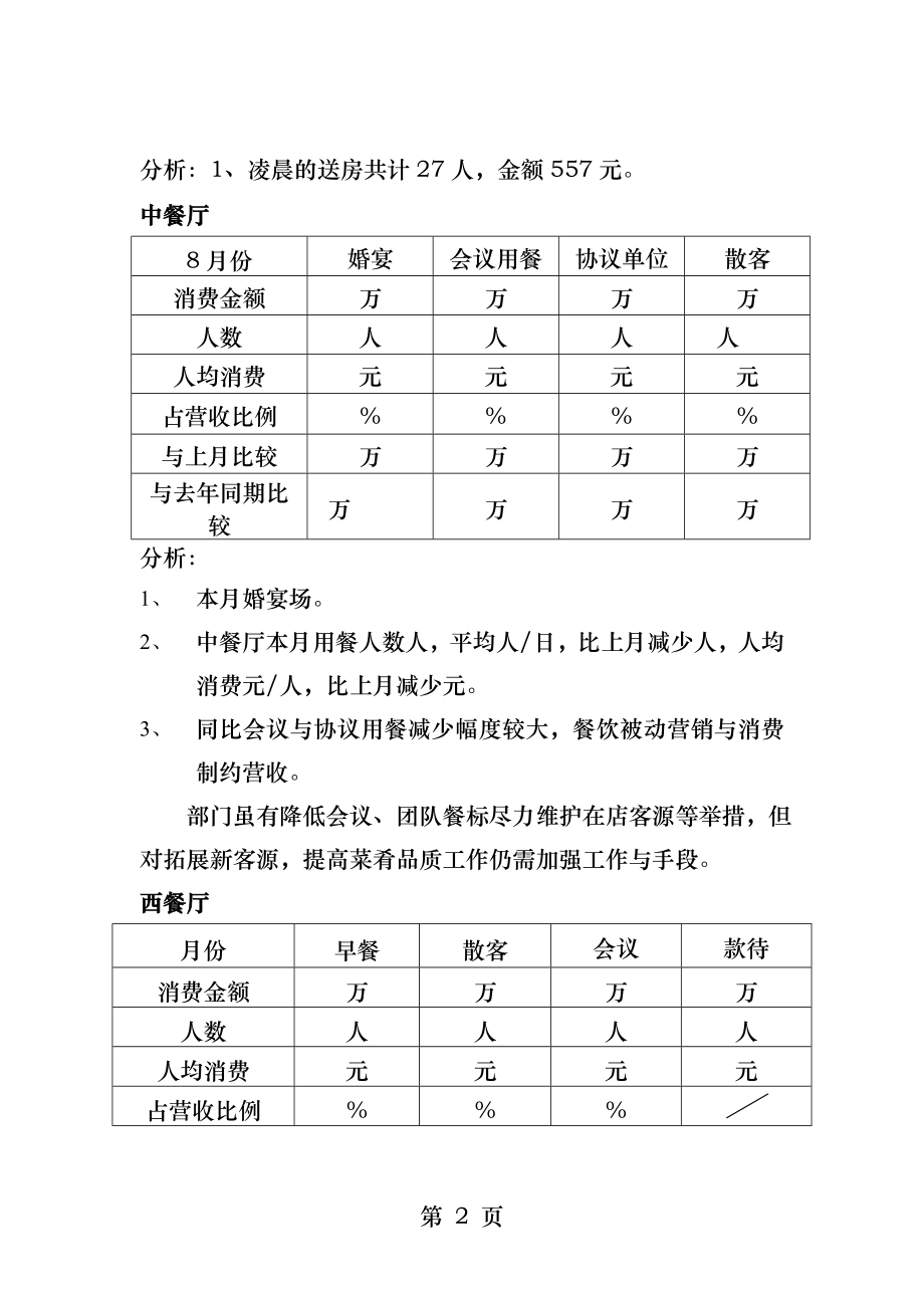 餐饮部餐厅经营情况分析.docx_第2页