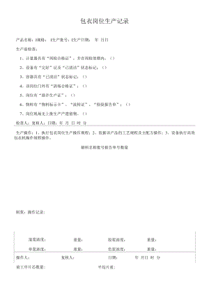 药品GMP文件 8、包衣岗位生产记录.docx