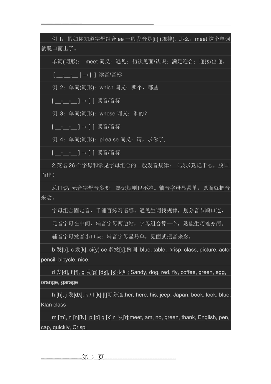 字母组合发音规律记忆口诀35875(16页).doc_第2页