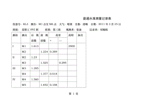 普通水准测量记录表.docx