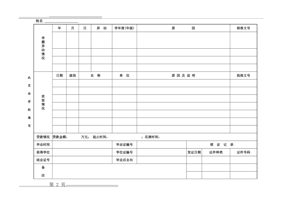 学籍卡模板(3页).doc_第2页