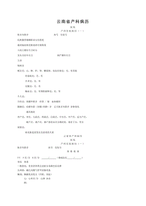 云南省产科电子病历.doc