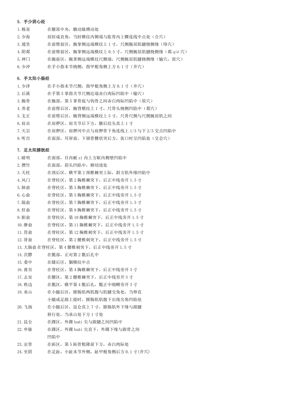 中医学院十二经脉重点穴位取穴及循行图.doc_第2页