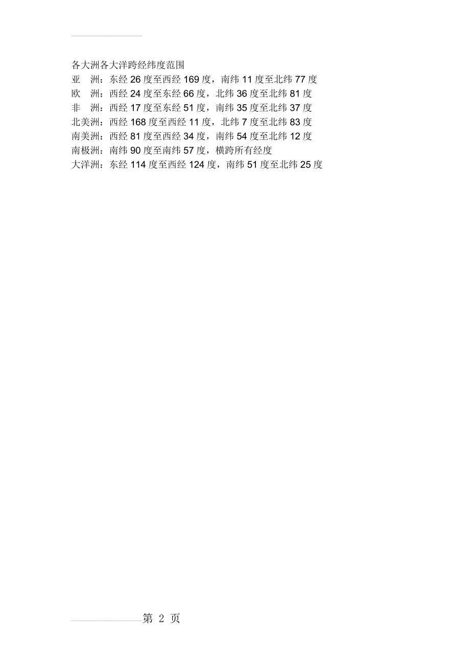 各大洲各大洋跨经纬度范围(2页).doc_第2页