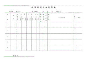 小学教学常规检查记录表04999(2页).doc