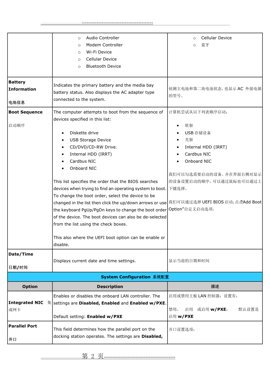 戴尔DELL笔记本最新BIOS 中英文对照表(12页).doc_第2页