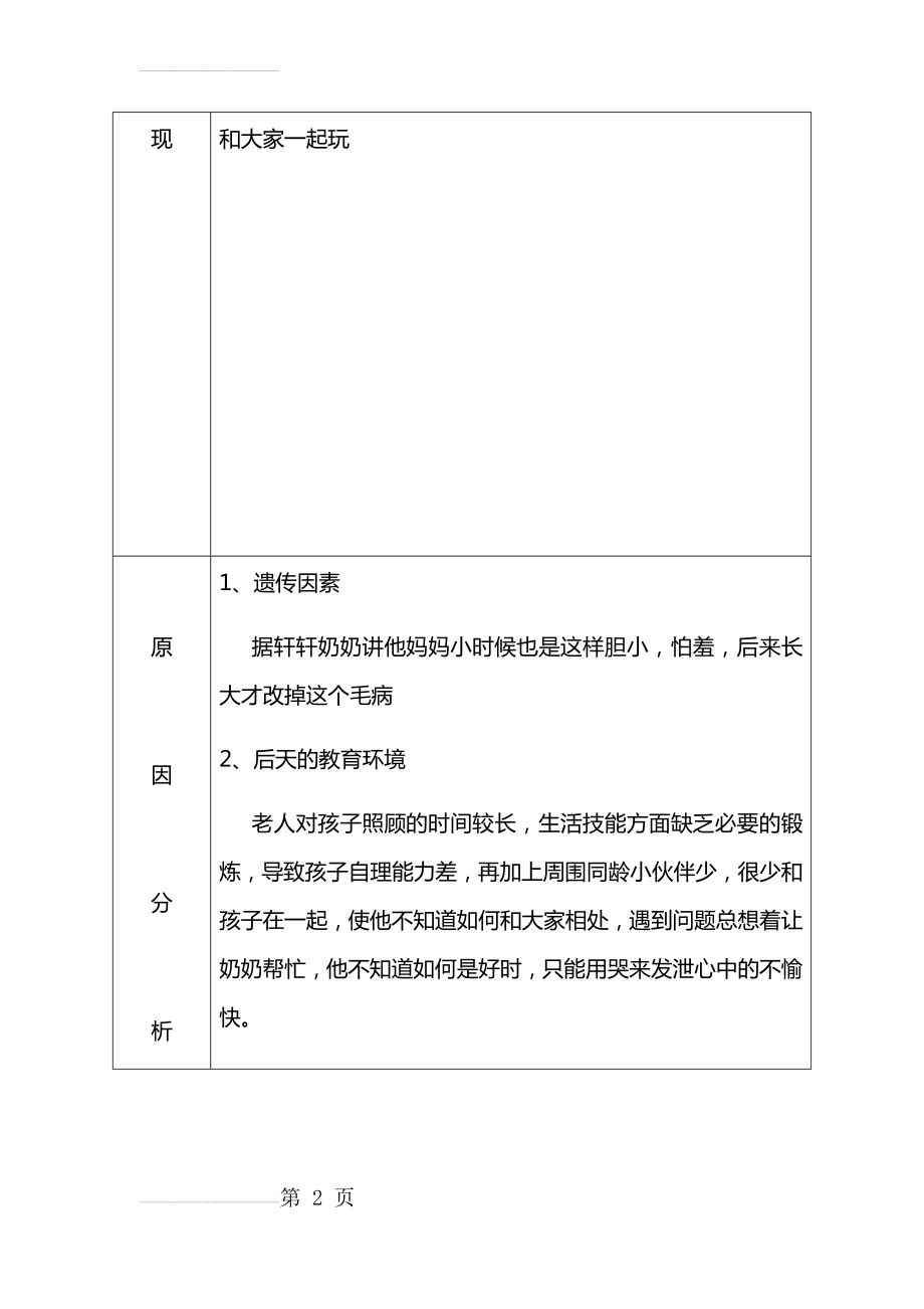 幼儿心理健康教育个案辅导记录表(6页).doc_第2页