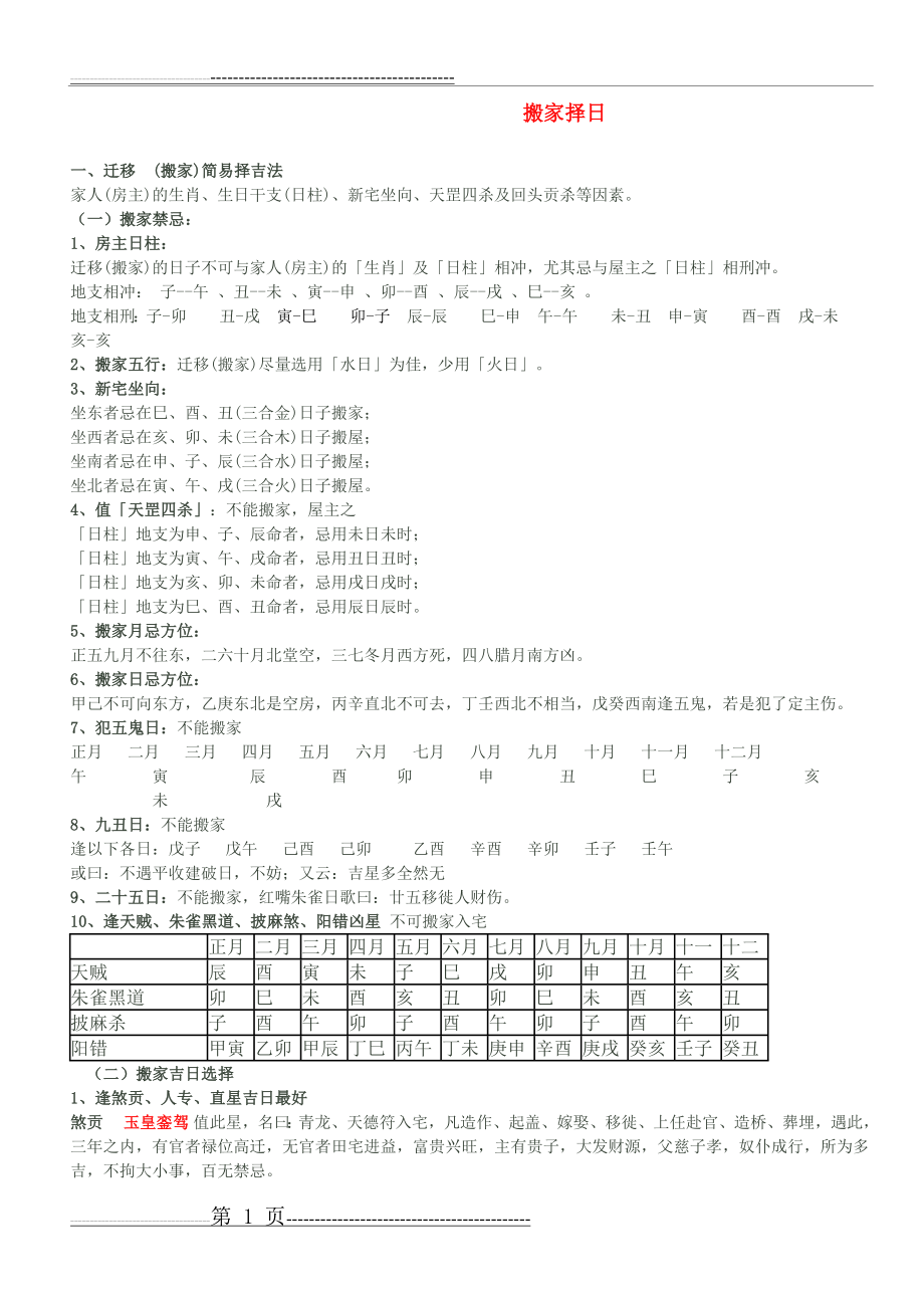 搬家择日整理(4页).doc_第1页