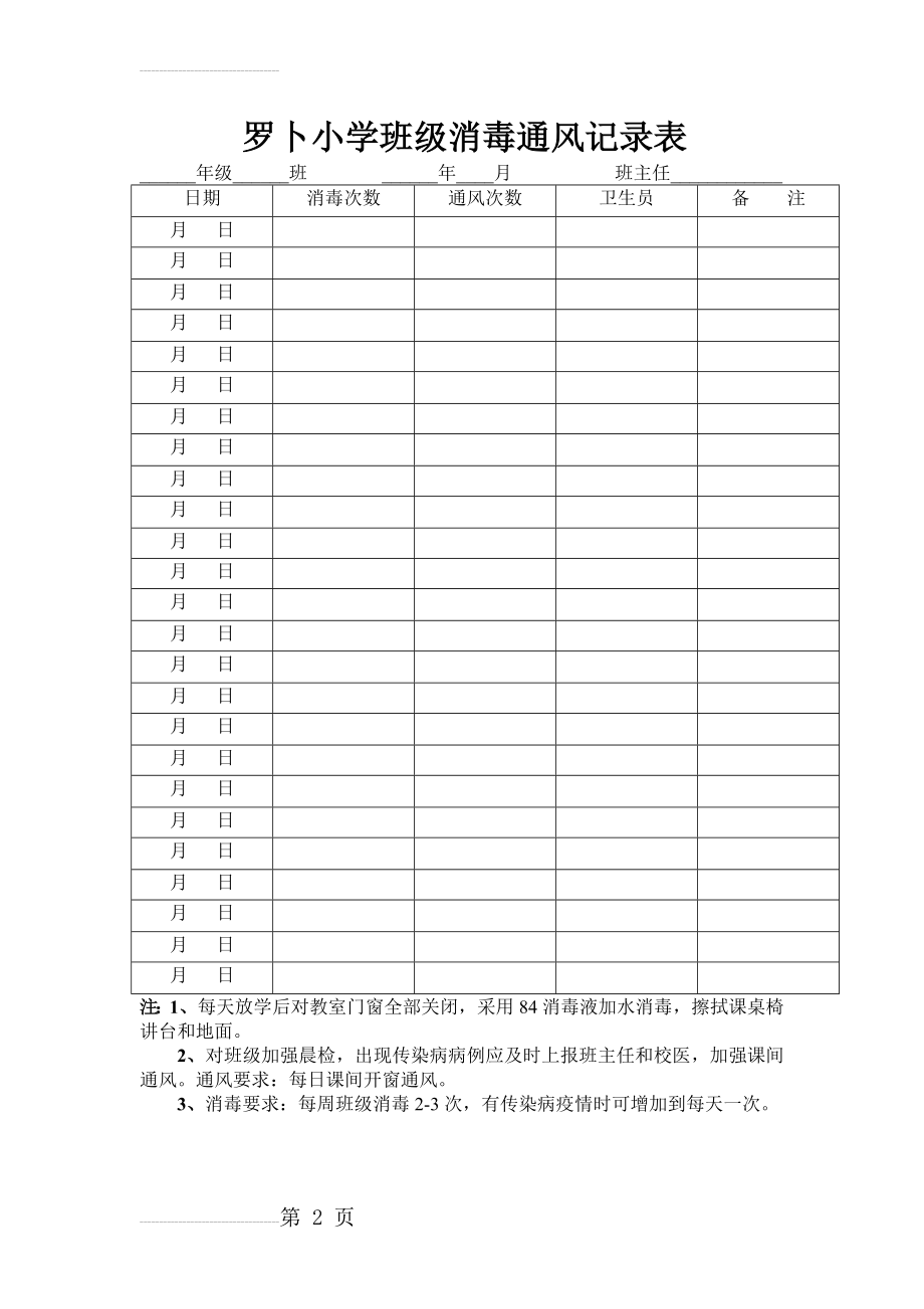 学校消毒通风记录表(2页).doc_第2页