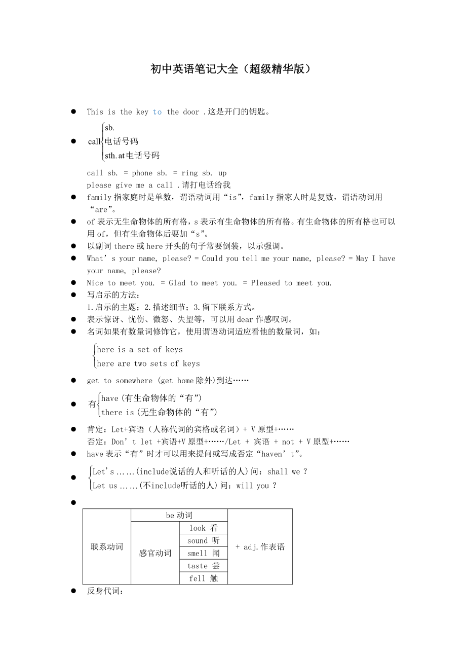 初中英语笔记大全超级精华版.doc_第1页