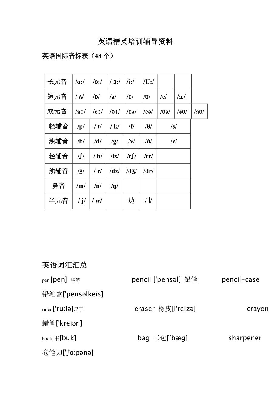 小学和初中英语单词附音标图片版.doc_第1页