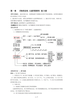 第一章物质结构元素周期律复习导学案正式版.doc