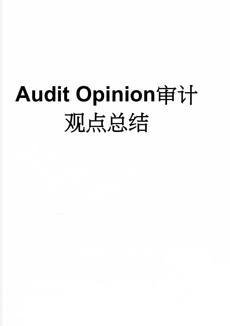 Audit Opinion审计观点总结(3页).doc_第1页