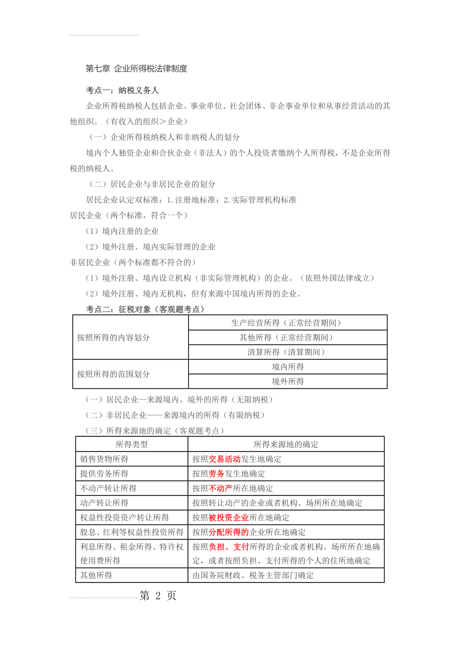 【2018年中级经济法】第七章-企业所得税(背诵版)(20页).docx_第2页