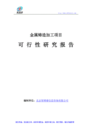 金属铸造加工项目可行性研究报告.doc