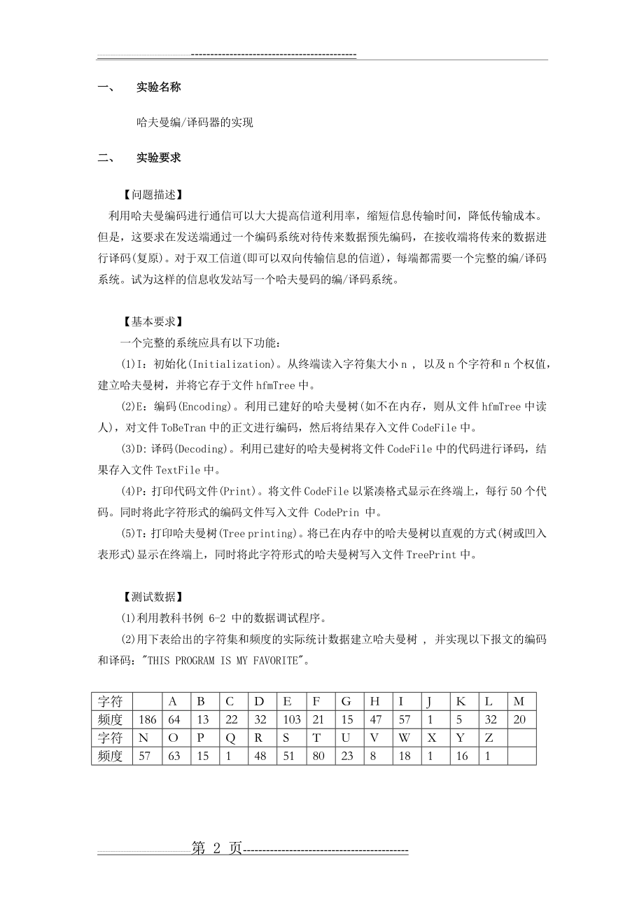 数据结构哈夫曼编译码器(18页).doc_第2页