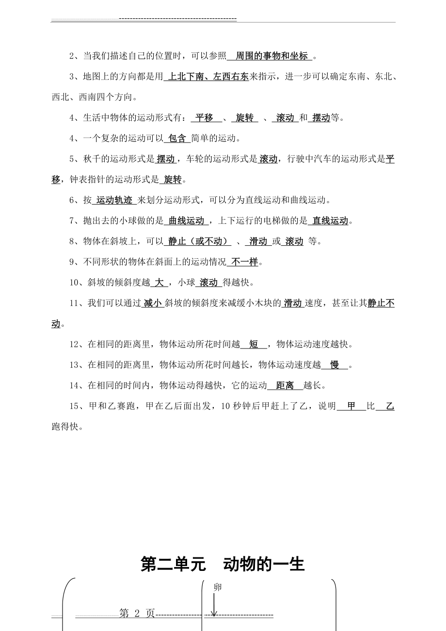 教科版小学科学新版三年级下册科学知识点总结(6页).doc_第2页