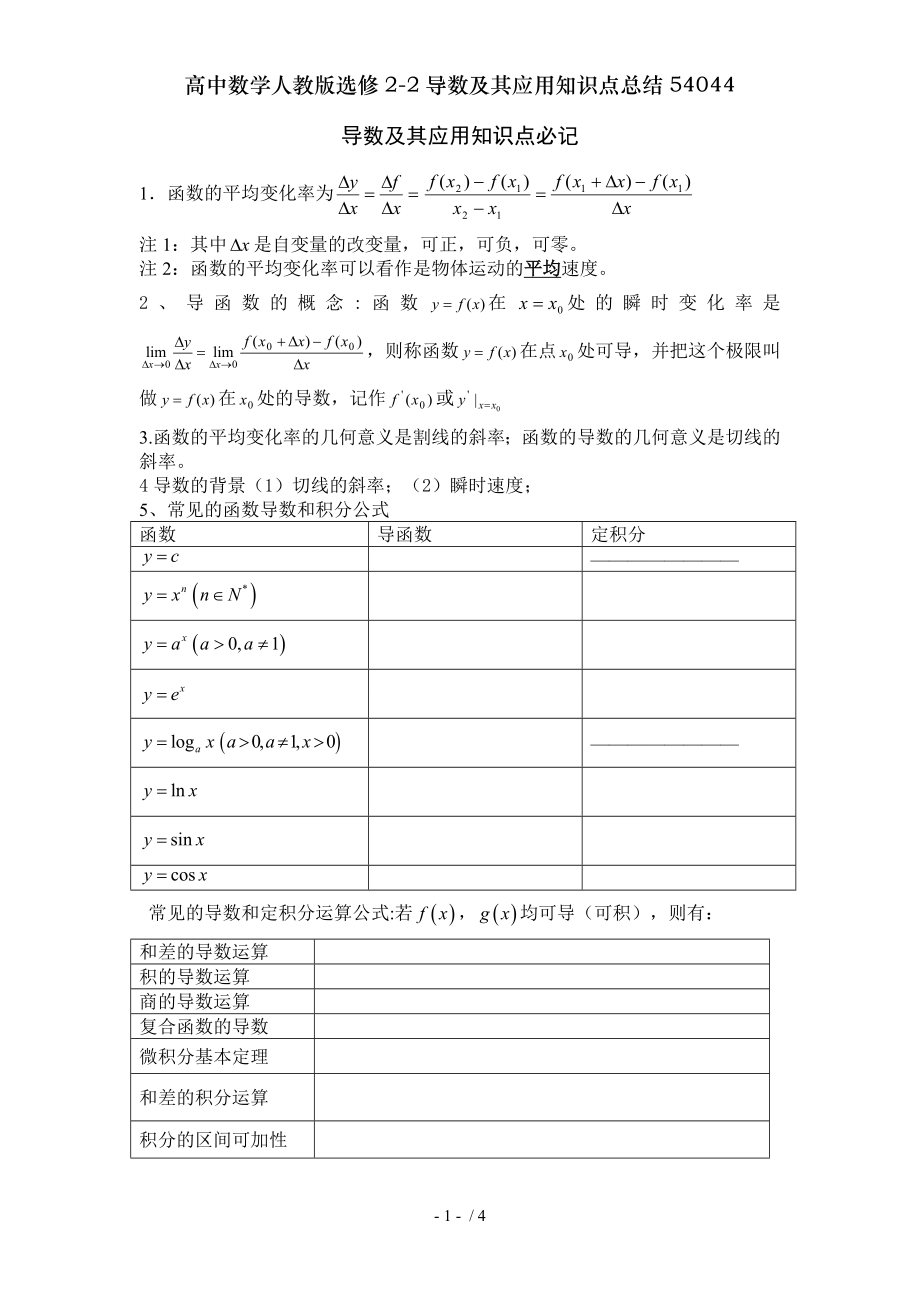 高中数学人教版选修22导数及其应用知识点总结54044.doc_第1页