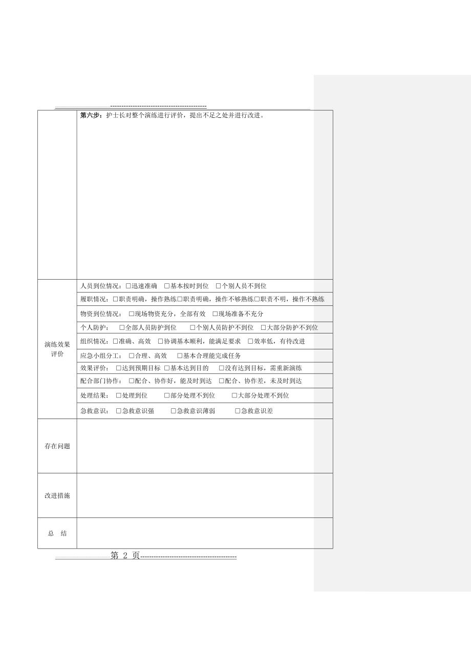 患者突然发生猝死的应急预案演练记录(3页).doc_第2页