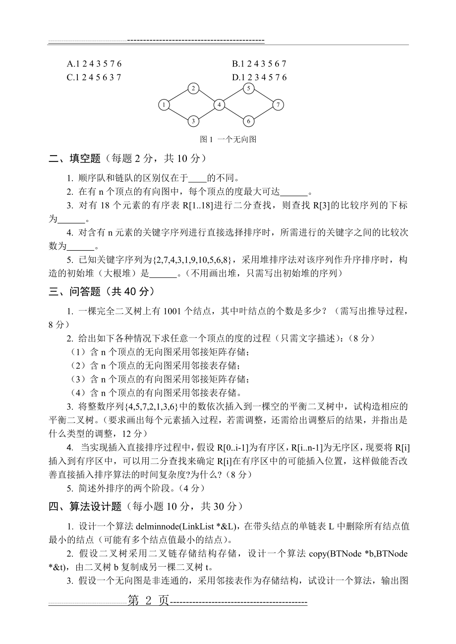 数据结构考试题6(7页).doc_第2页