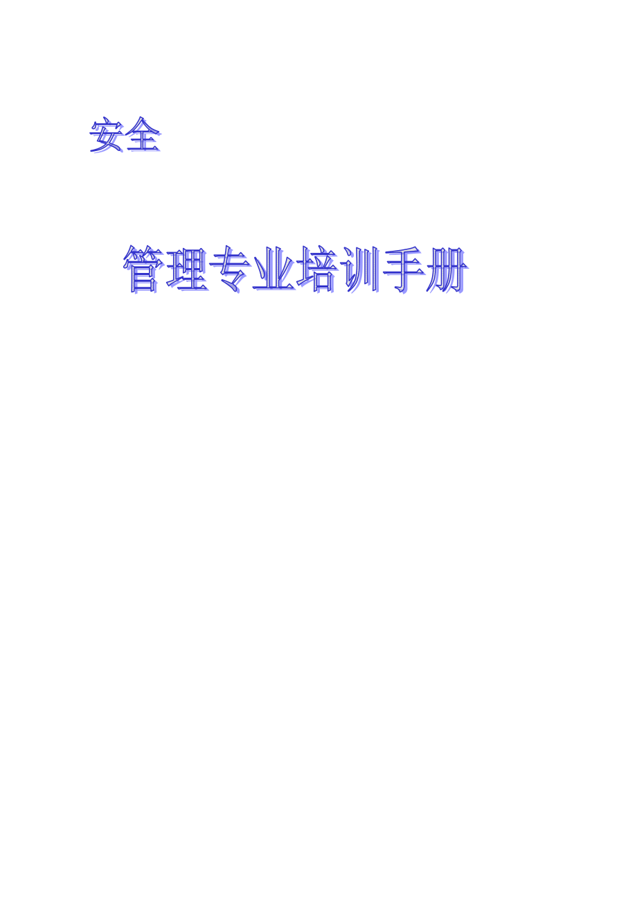 安全管理专业培训手册（1）.PDF_第1页