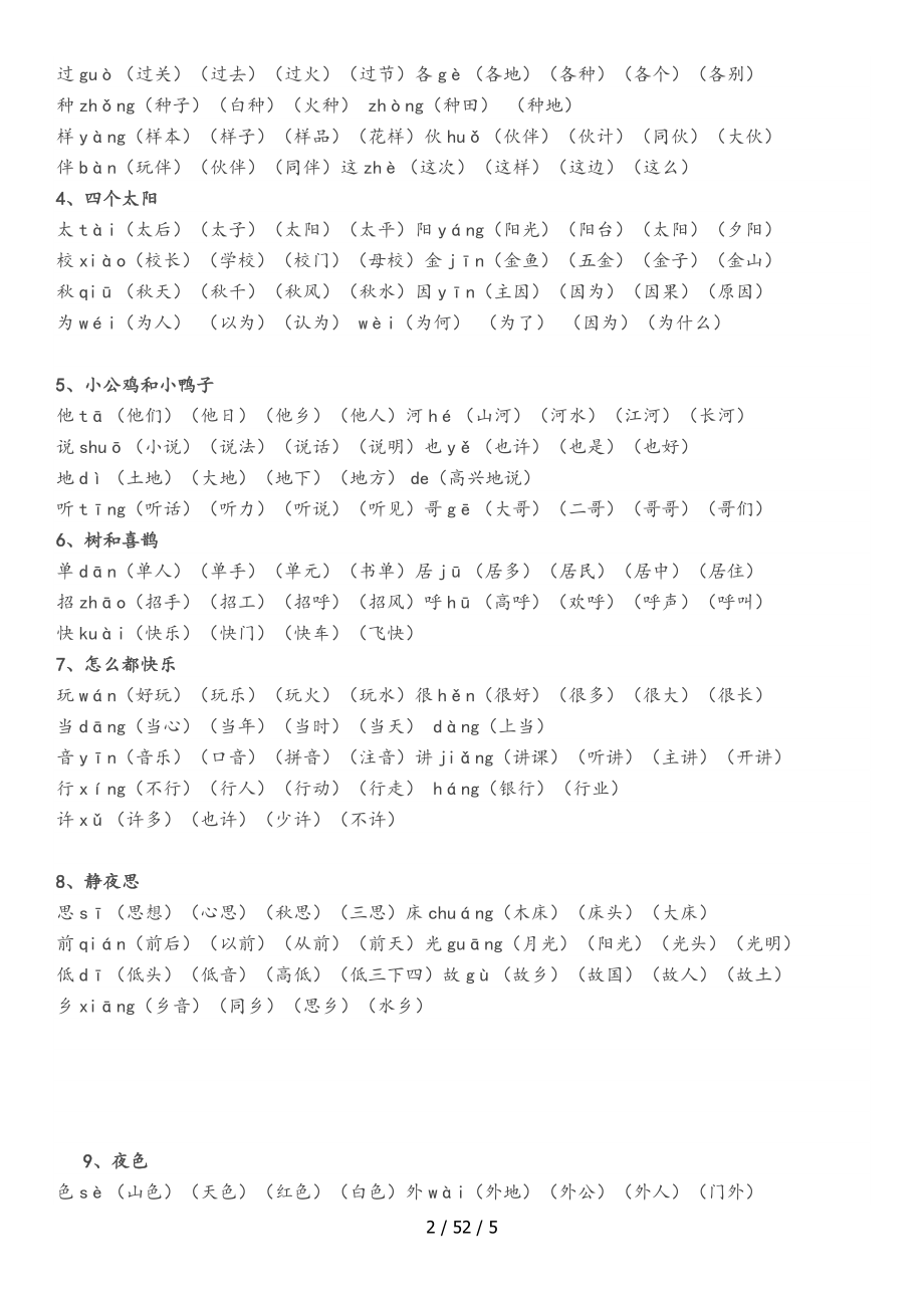 部编版一年级语文下册生字扩词65537.doc_第2页