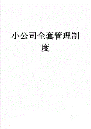 小公司全套管理制度(9页).doc