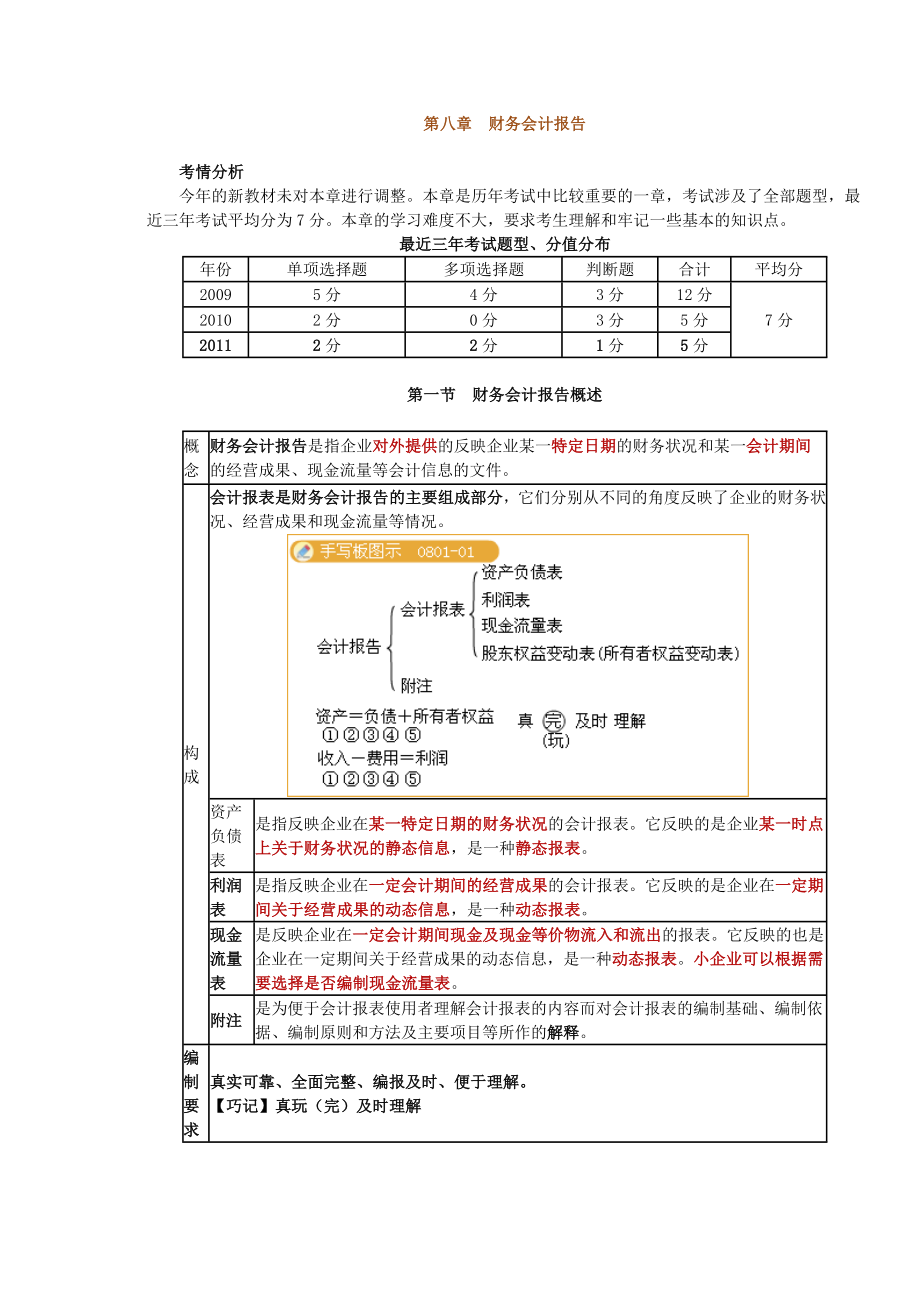 第八章财务会计报告(基础班).doc_第1页