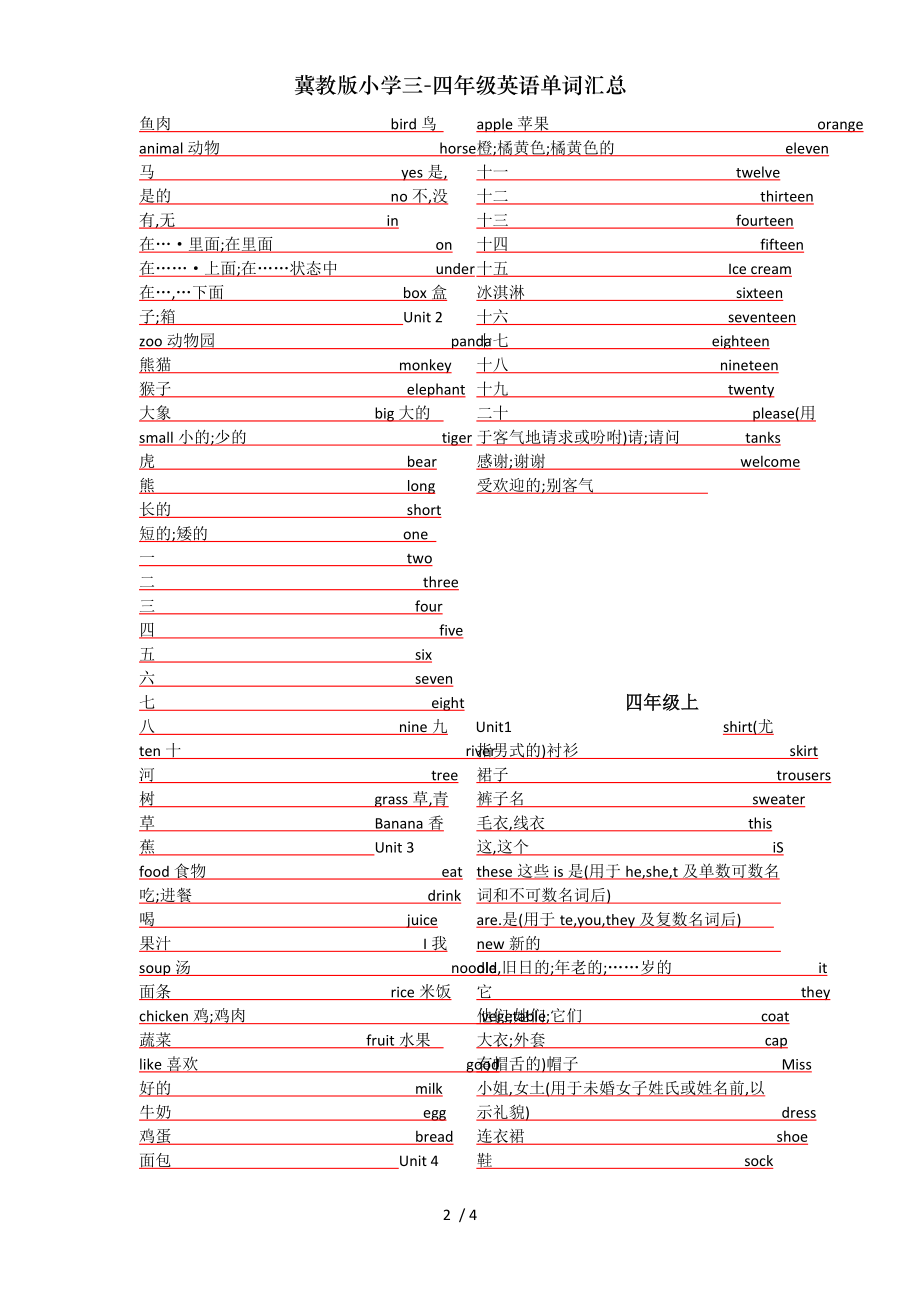 冀教版小学三四年级英语单词汇总.doc_第2页