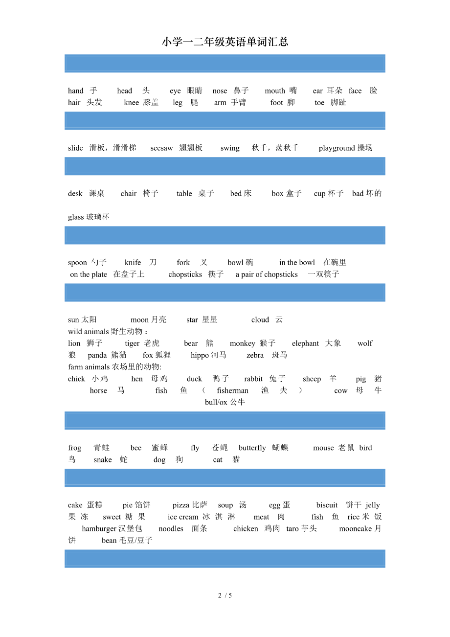 小学一二年级英语单词汇总.doc_第2页