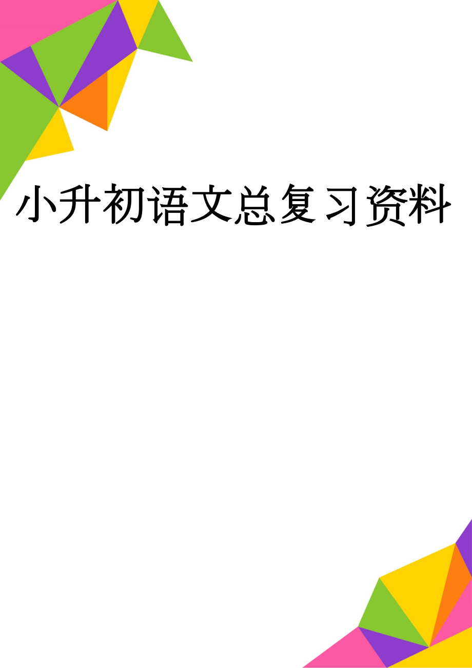 小升初语文总复习资料 2(73页).doc_第1页