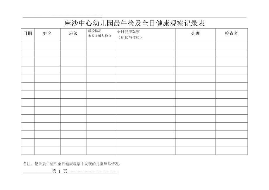 晨午检及全日健康观察记录表(10页).doc_第1页