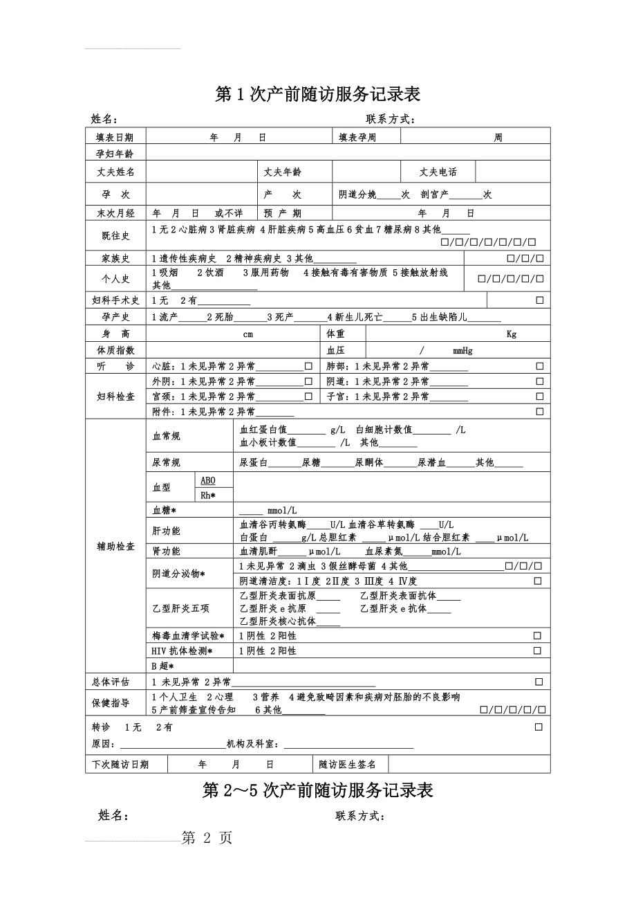 孕产妇产产后随访服务记录表(5页).doc_第2页