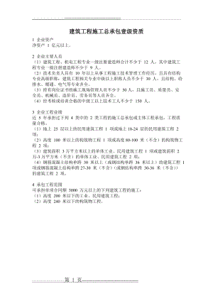 建筑工程施工总承包一级资质2015年新版(1页).doc