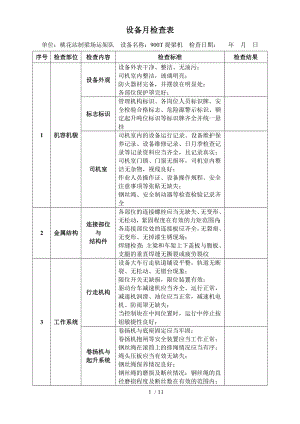 设备月检查表.doc