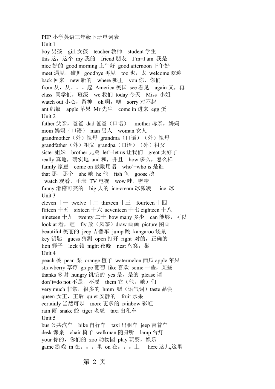 小学三年级下册英语单词(6页).doc_第2页